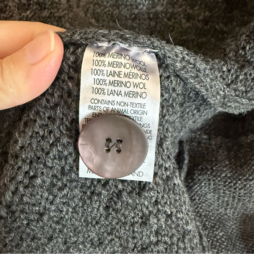 ARAN Sweater Market Ireland Wool Wrap Coat Textured Women’s Small Gray Graphite - Picture 9 of 10